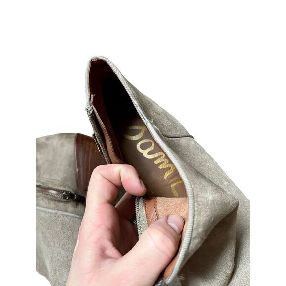 Sam Edelman Boots Womens 7 Petty Ankle Booties Tan Leather Block Heels Casual - Picture 9 of 12